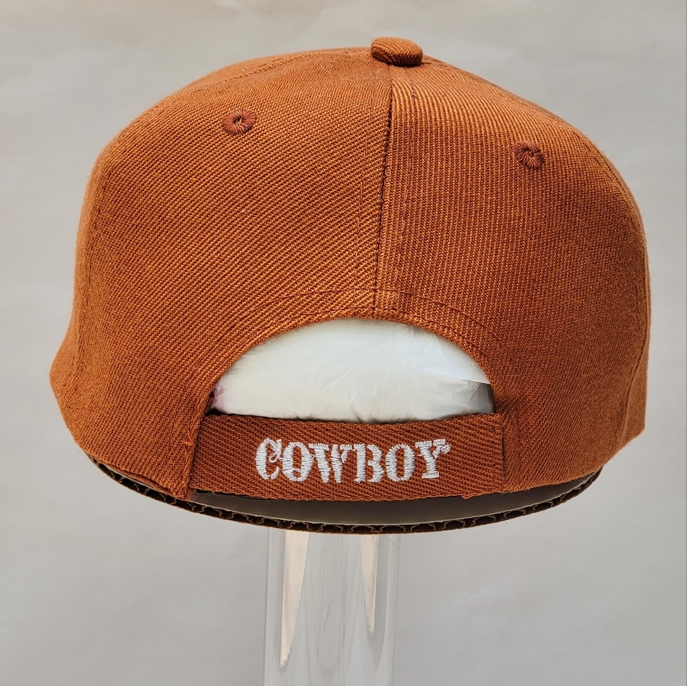 Acezone Rusty Orange Cowboy Rodeo Cap, Hat. Embroidered Design Adjustabl Sizing - Picture 6 of 10